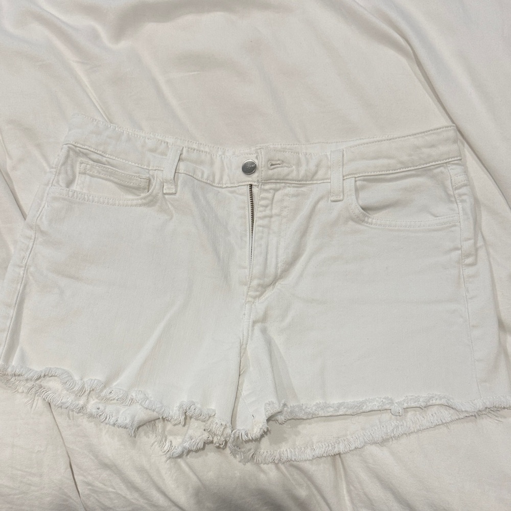 Joe's Jeans Ozzie White Frayed Hem Denim Shorts